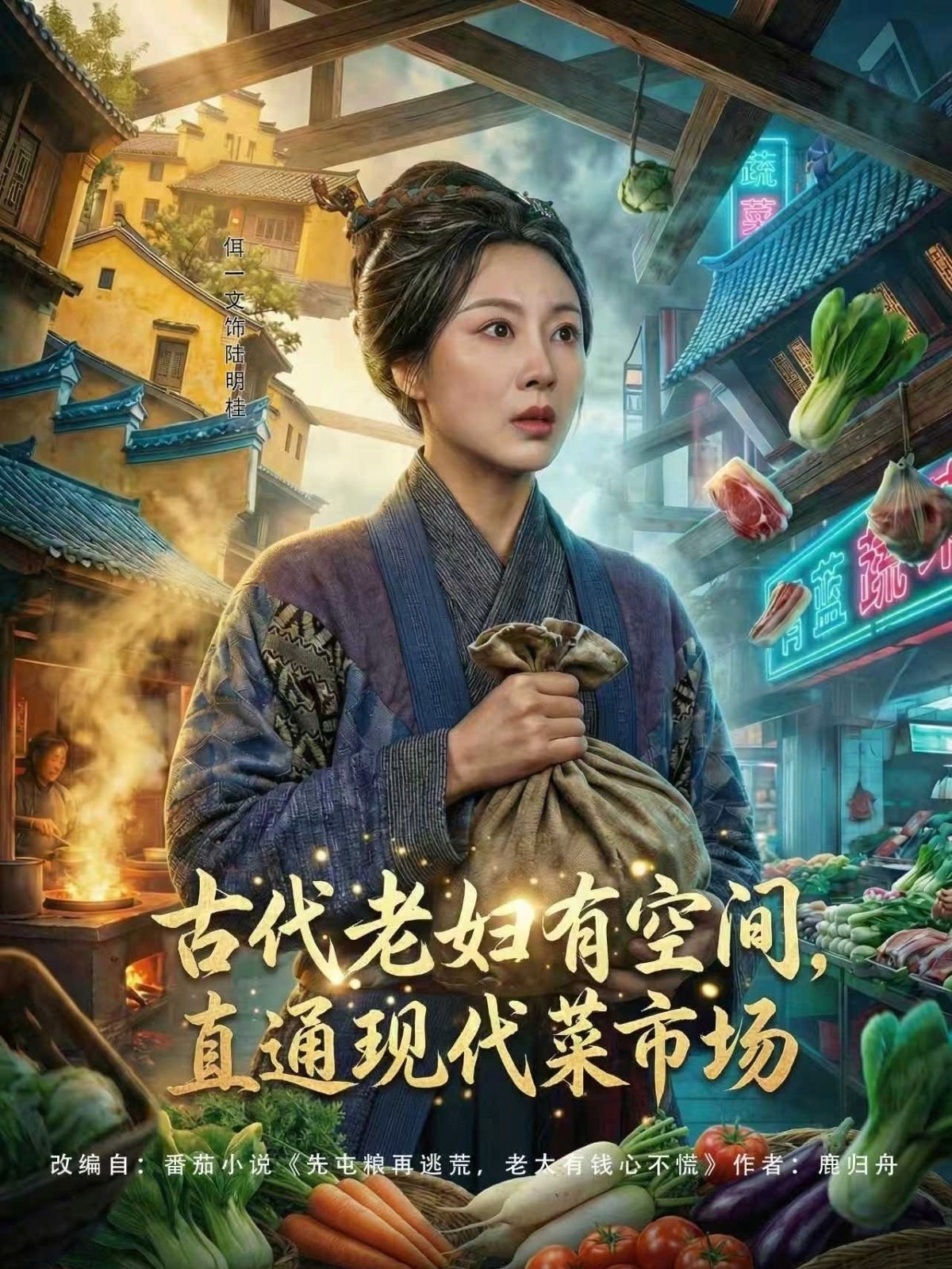 古代老妇有空间，直通现代菜市场