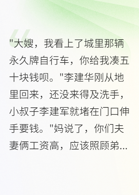 婆婆让我养小叔子全家我拒绝了