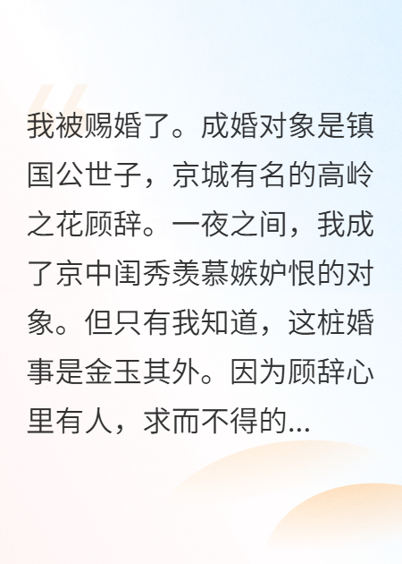 被賜婚給男二后
