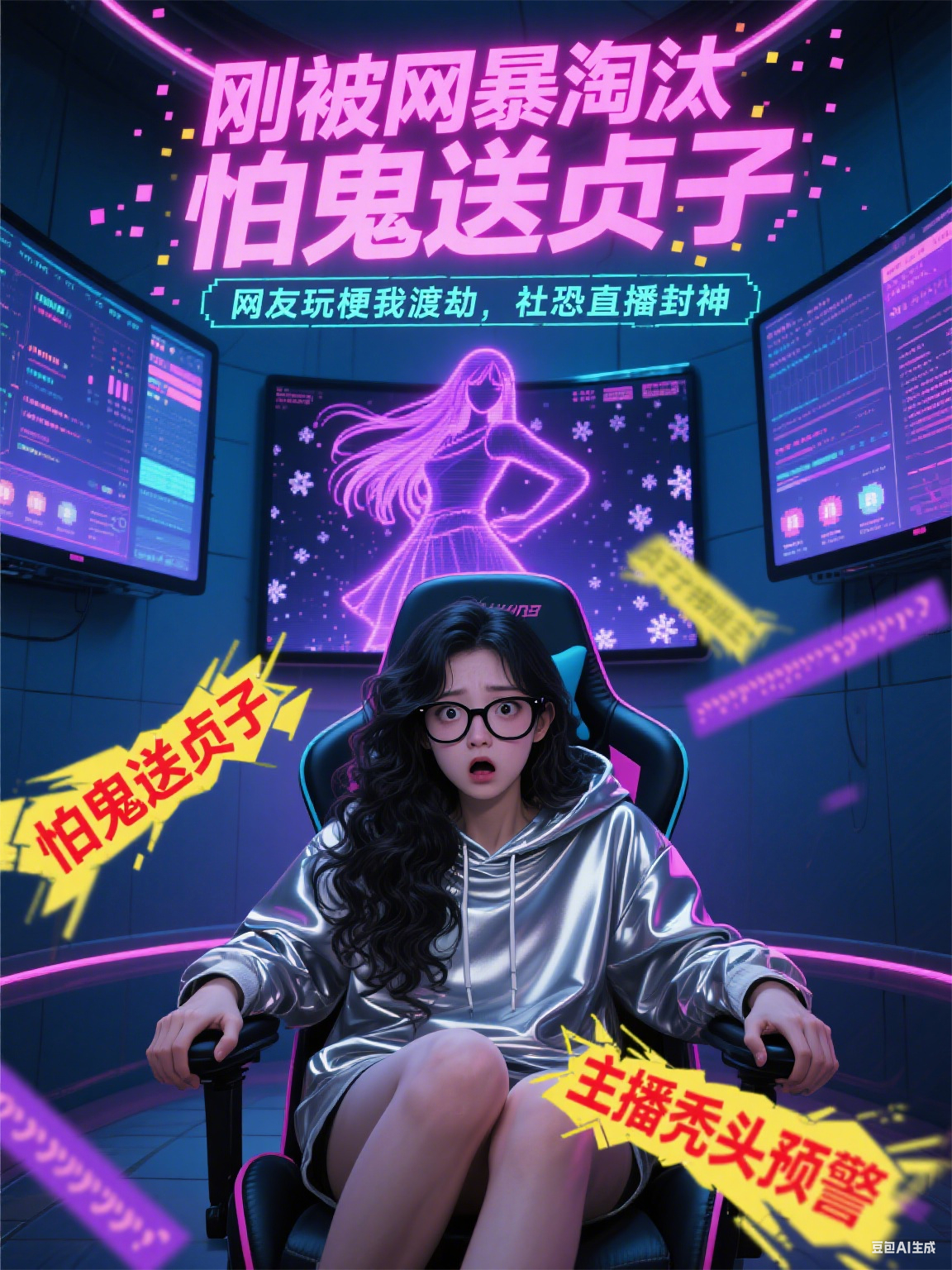 剛被網(wǎng)暴淘汰，貞子為我代班主播