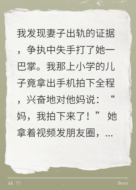 妻子出軌，兒子拍視頻助她毀我家
