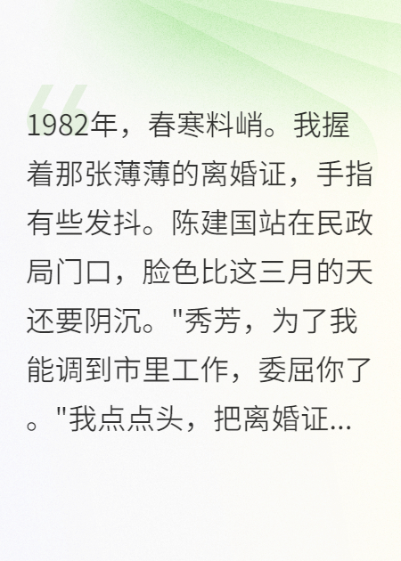八十年代，我們的紙上離婚