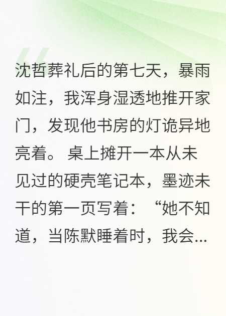 我亡夫的日记本，杀我的完美计划