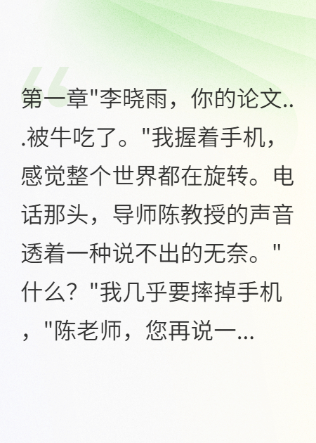 男友被学妹偷走，论文被牛吃光