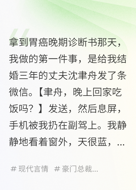 沈聿舟苏念的故事出自哪本小说？