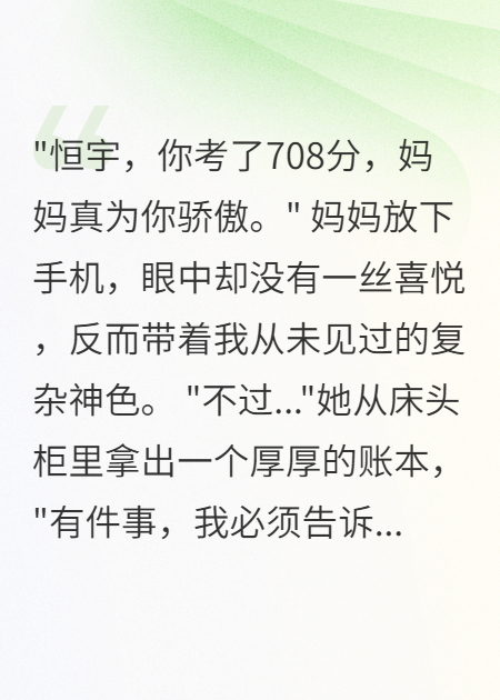 高考708分，媽媽卻說(shuō)欠債八百萬(wàn)要我還