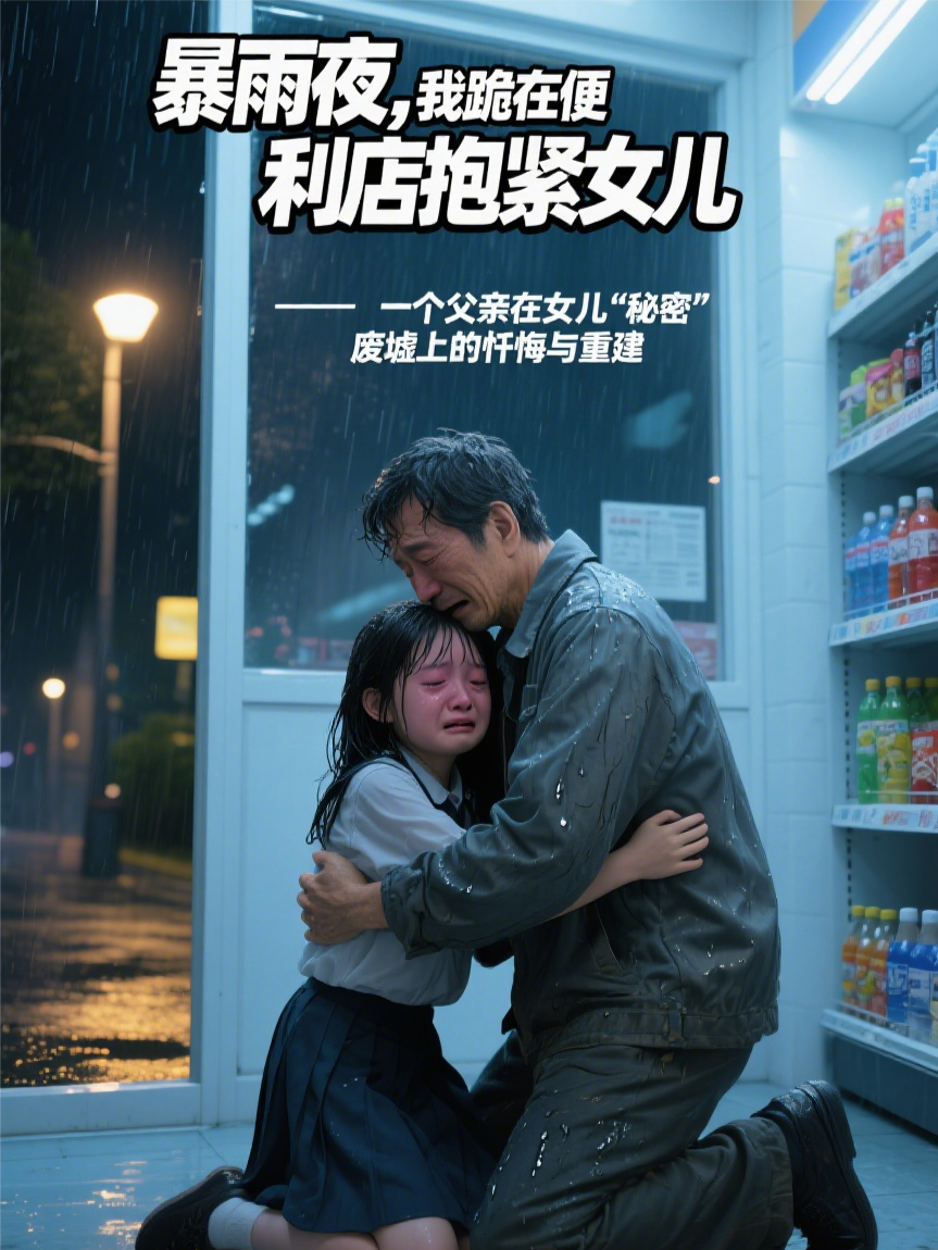 暴雨夜，我跪在便利店抱緊女兒