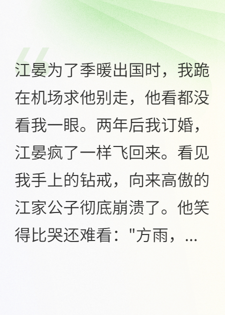 他說我是替身，我嫁給初戀弟弟后他后悔了