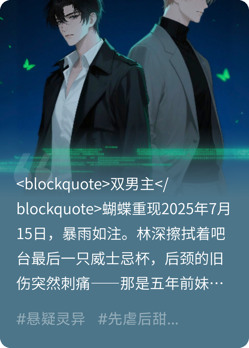 雙男主破局：暗網(wǎng)蝴蝶的致命游戲