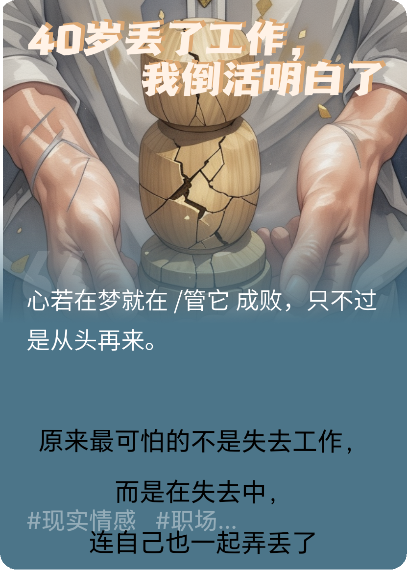 我40歲丟了工作，反倒活明白了