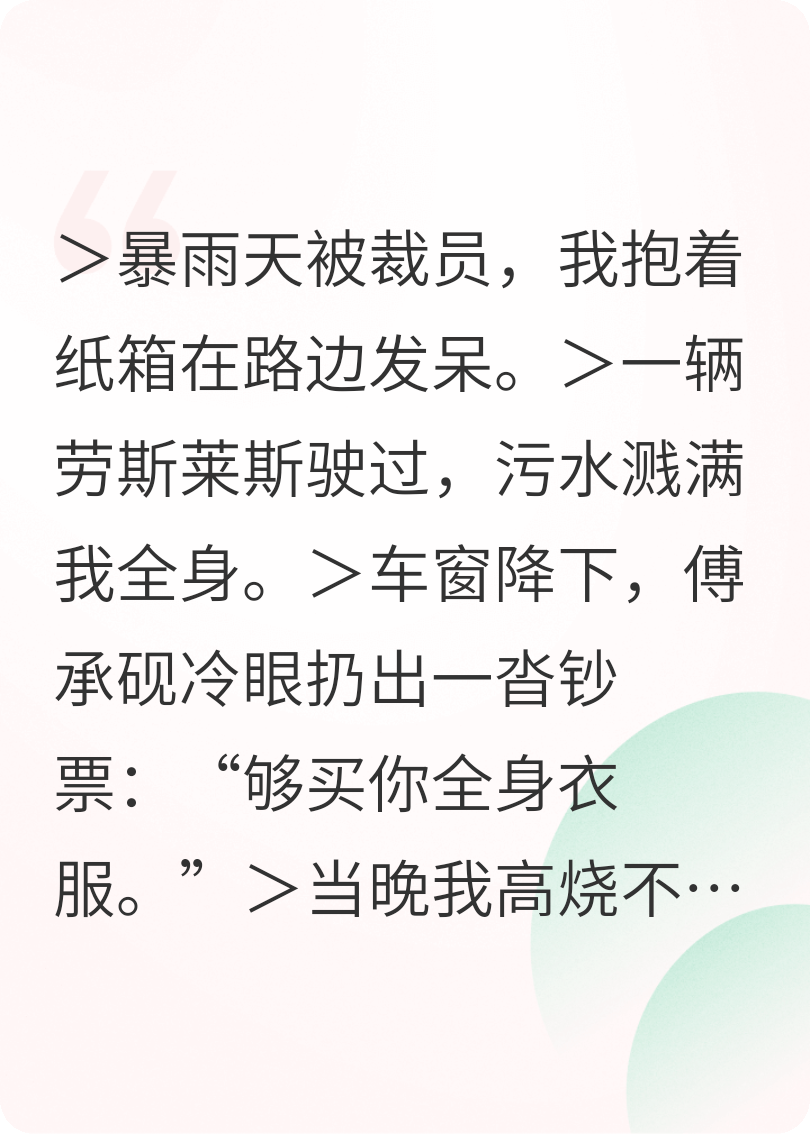 哪本小说的主角有苏晚傅承砚？