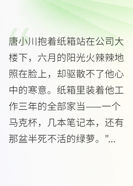 《被裁员后，我靠摆摊称霸商业圈》完整文本阅读