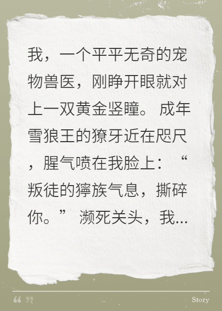 兽医穿越兽世，被狼王叼回窝