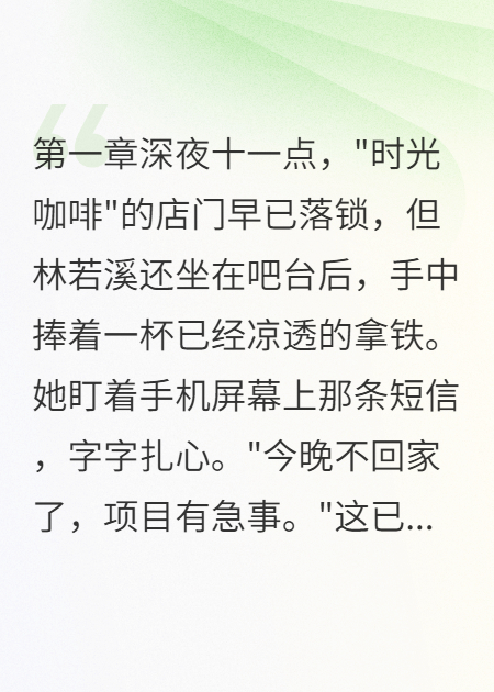 老公的病例，比情书更催泪完结篇（林若溪方景深苏雅琳）整本一口气阅读