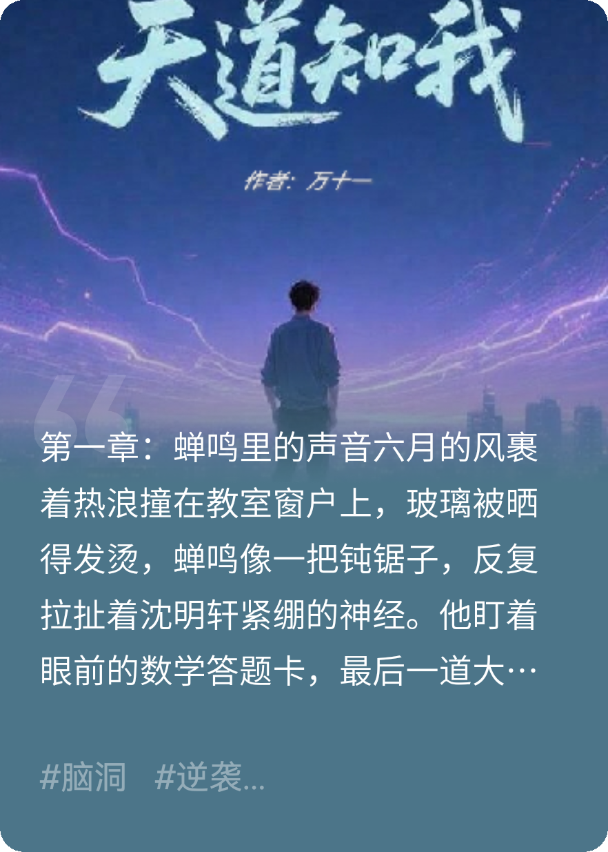 熱榜小說(shuō)天道知我（沈明軒）小說(shuō)全集清爽版純凈閱讀
