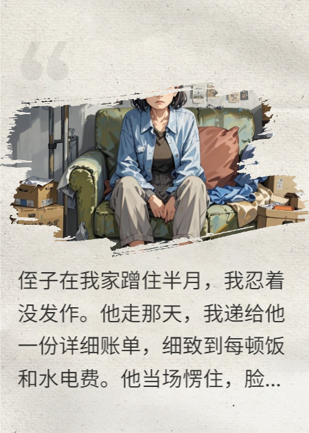侄子住半月，我拿出賬單收生活費(fèi)