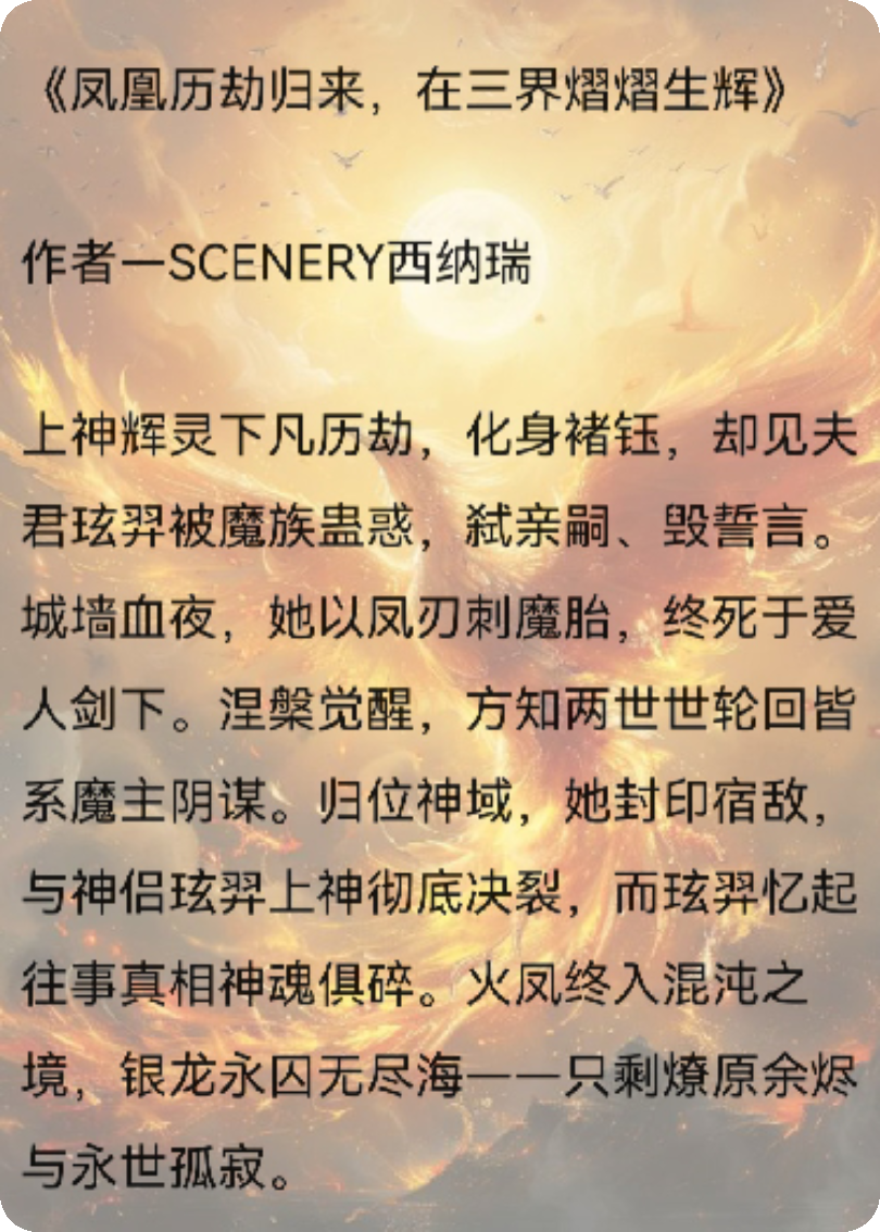 鳳凰歷劫歸來(lái)，在三界熠熠生輝