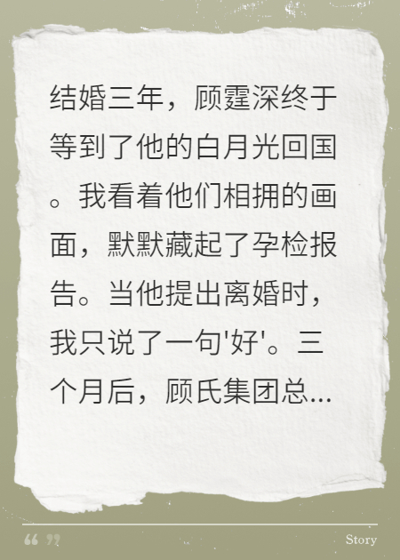 妻子带孕出逃，总裁追妻火葬场