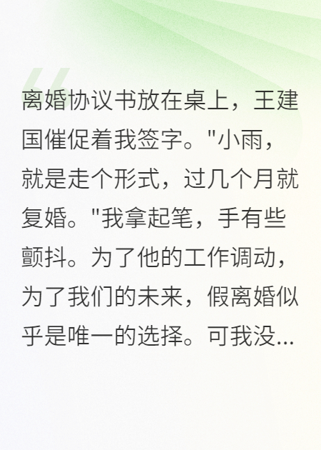 以為是假離婚，原來我是真傻子