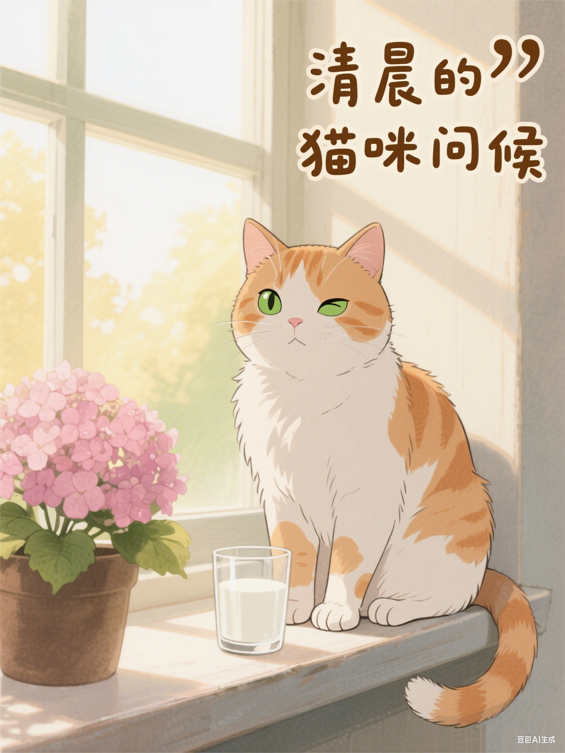 清晨的貓咪問候