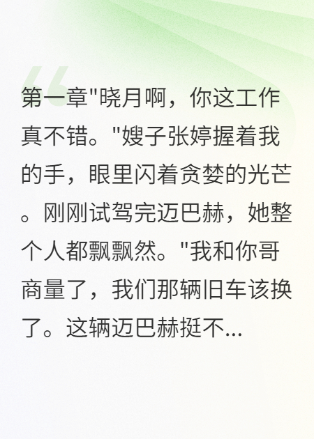 嫂子偷豪车，我亲手送她入狱精品小说