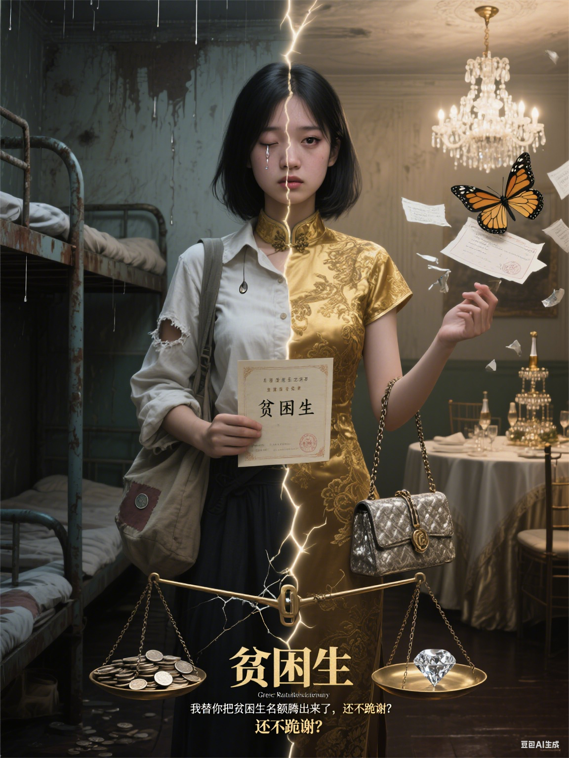 我替你把貧困生名額騰出來了，還不跪謝？