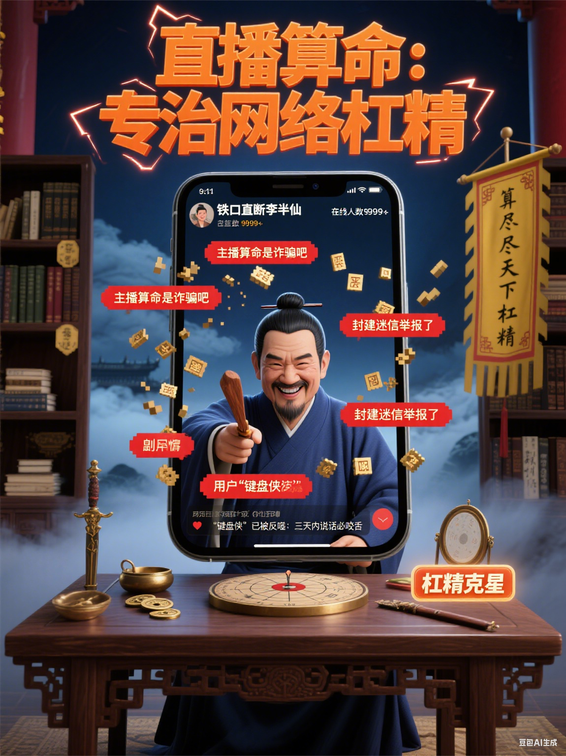 直播算命：專(zhuān)治網(wǎng)絡(luò )杠精