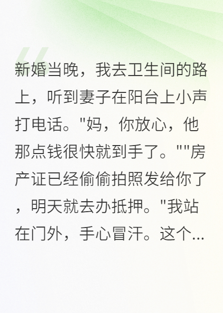 結(jié)婚三天，妻子露出狐貍尾巴