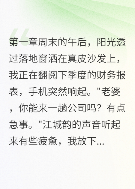 败家老公想让我坐牢（江城韵）独家全书一口气阅读