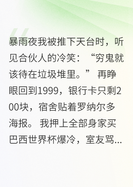 重生1999：从世界杯到金融帝国
