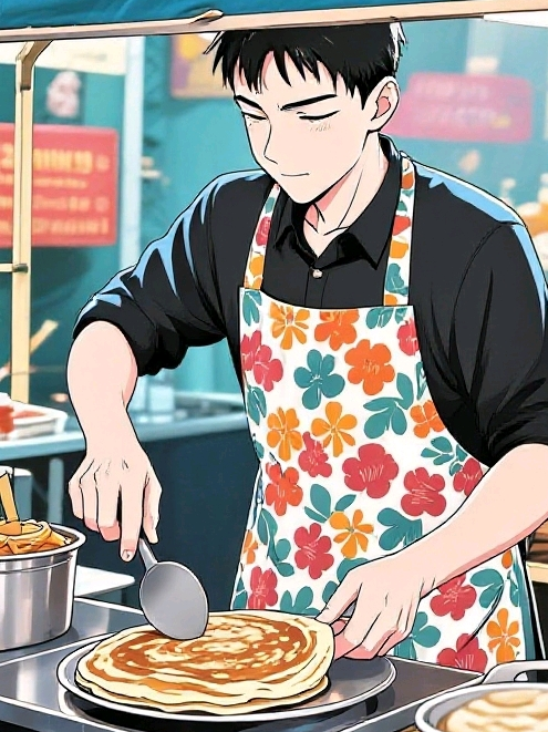 教鄰居攤煎餅后，他成了酒吧男模